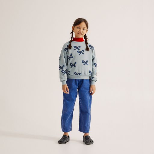 The Campamento Kid Bow Sweatshirt - Blue – Macaroni Kids