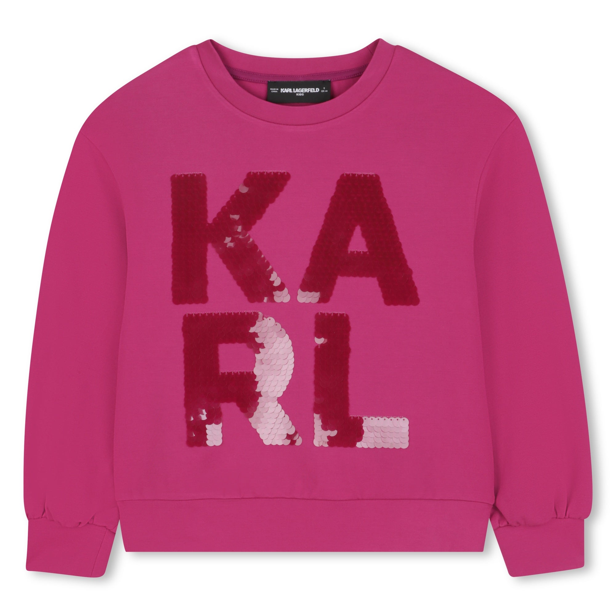 Karl Lagerfeld Sequined logo pink sweatshirt