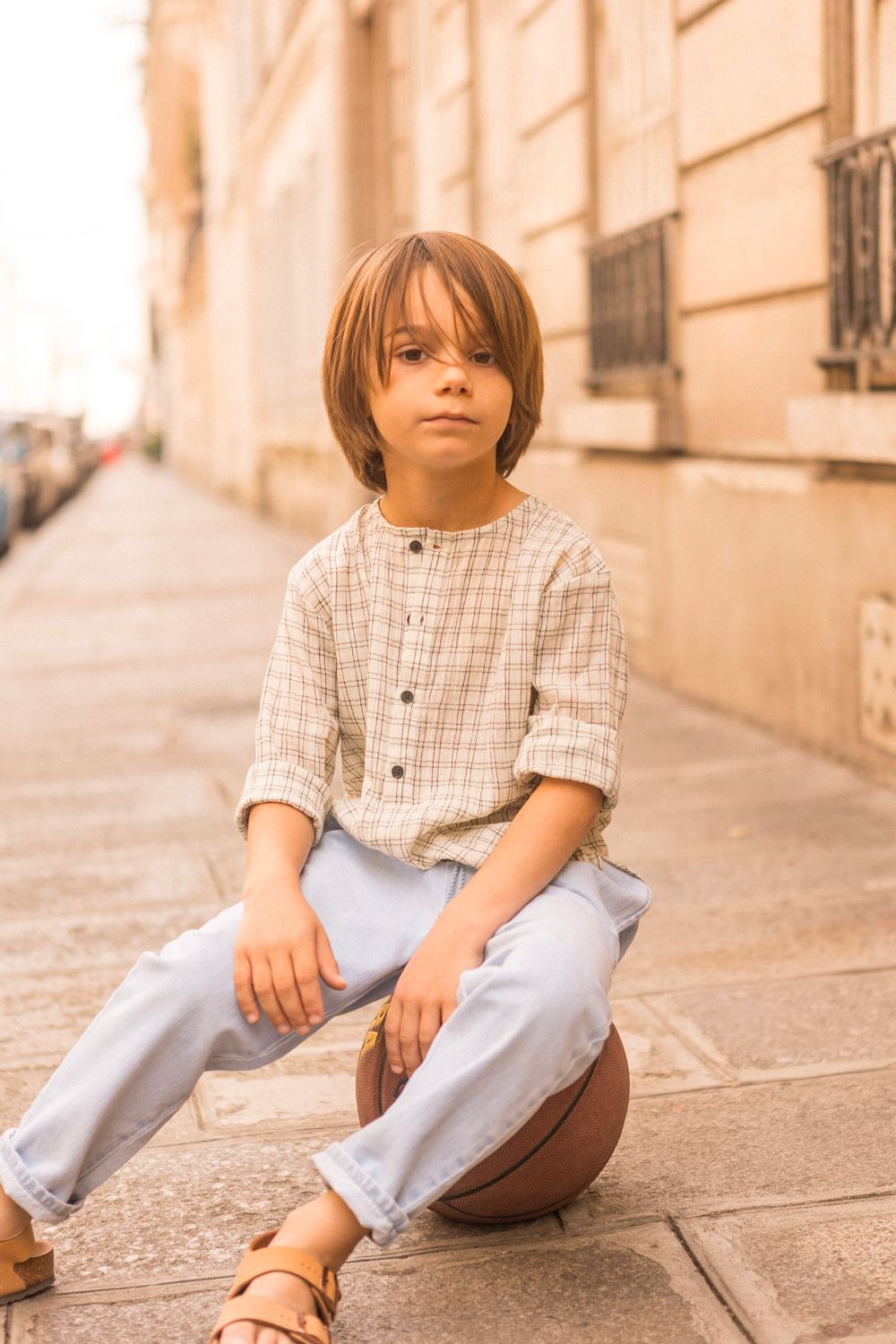 Oncle cream check shirt by Louis Louise