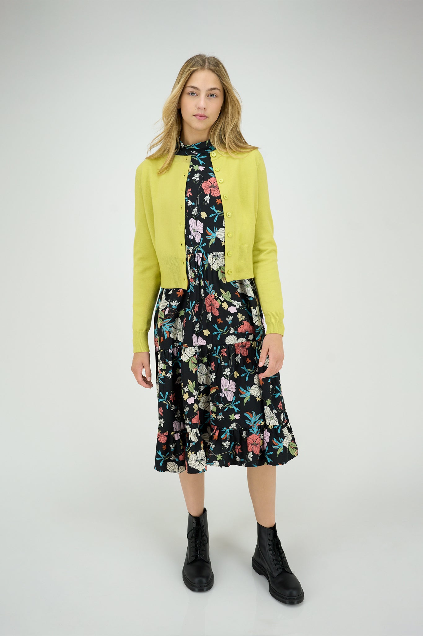 Zaikamoya Kate chartreuse cardigan