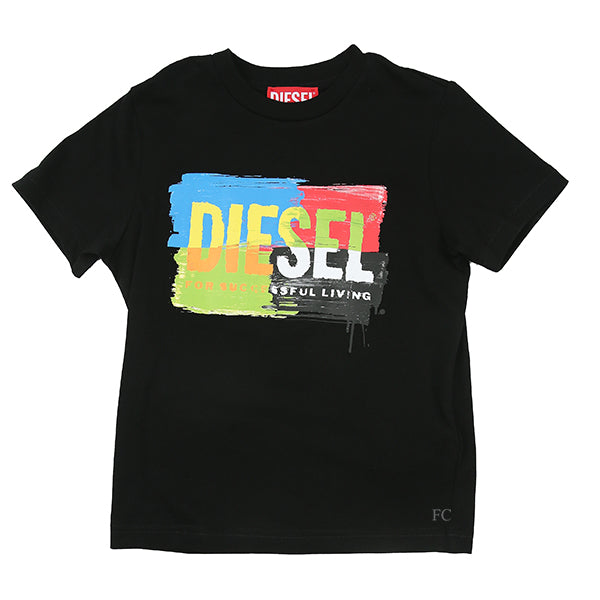 Colored print black t-shirt by Diesel