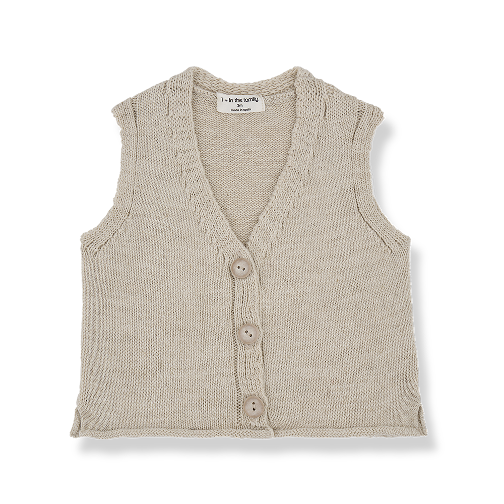 Gino beige vest by 1 + In The Family