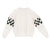 Checkered sleeve ivory sweatshirt by Luna Mae
