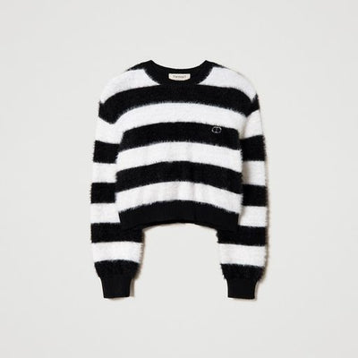Furry Stripe Sweater By Twinset