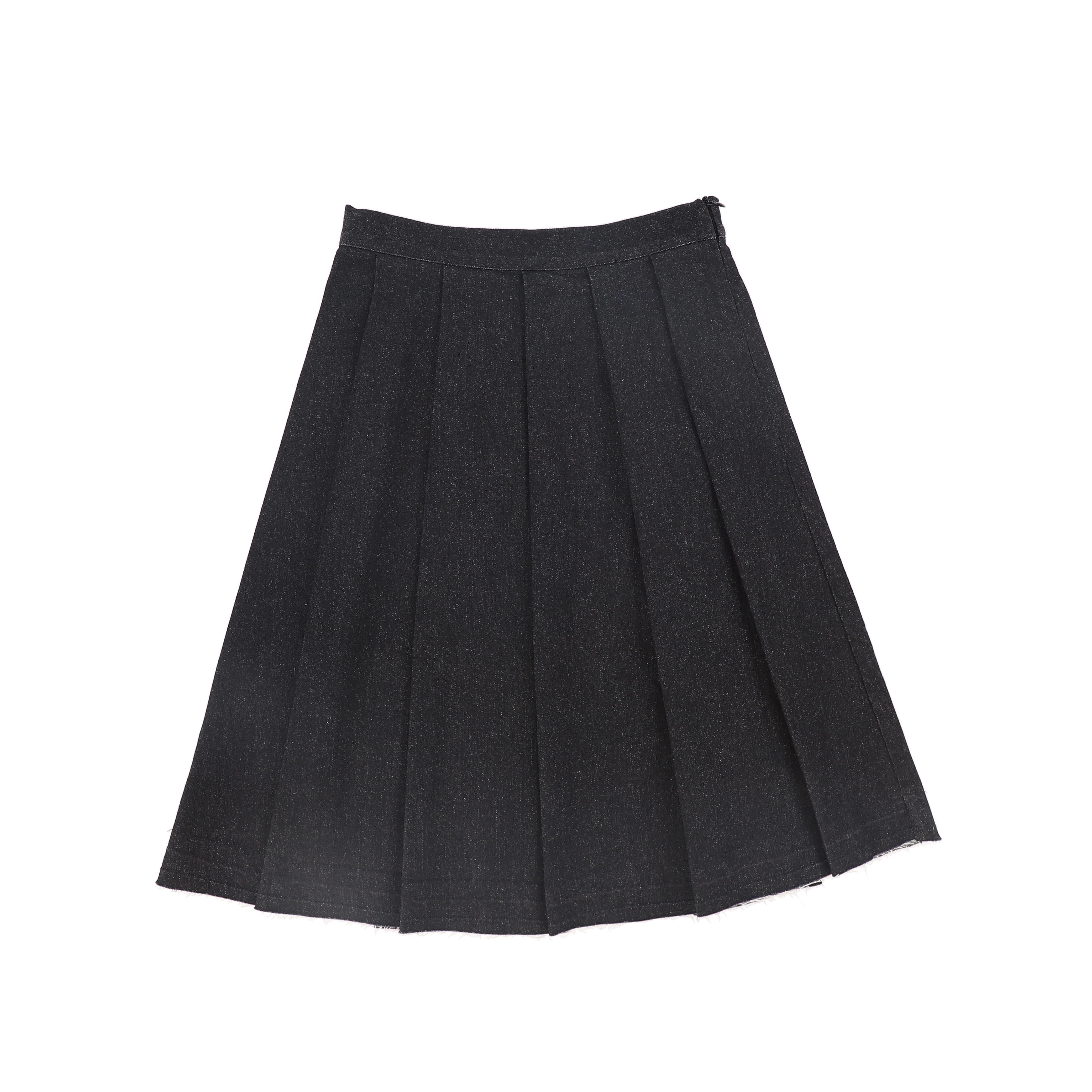 Bace Denim flair black pleat skirt