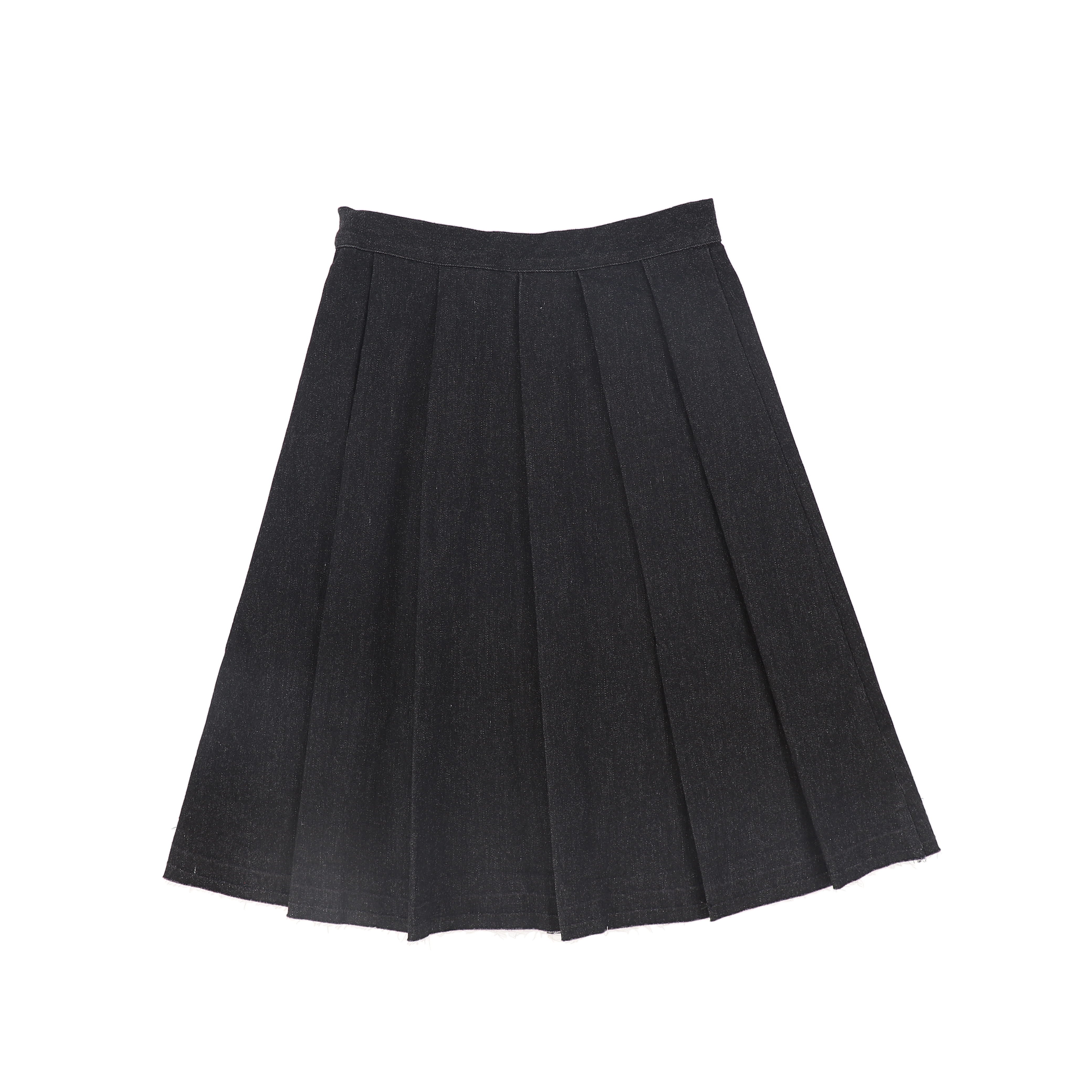 Bace Denim flair black pleat skirt