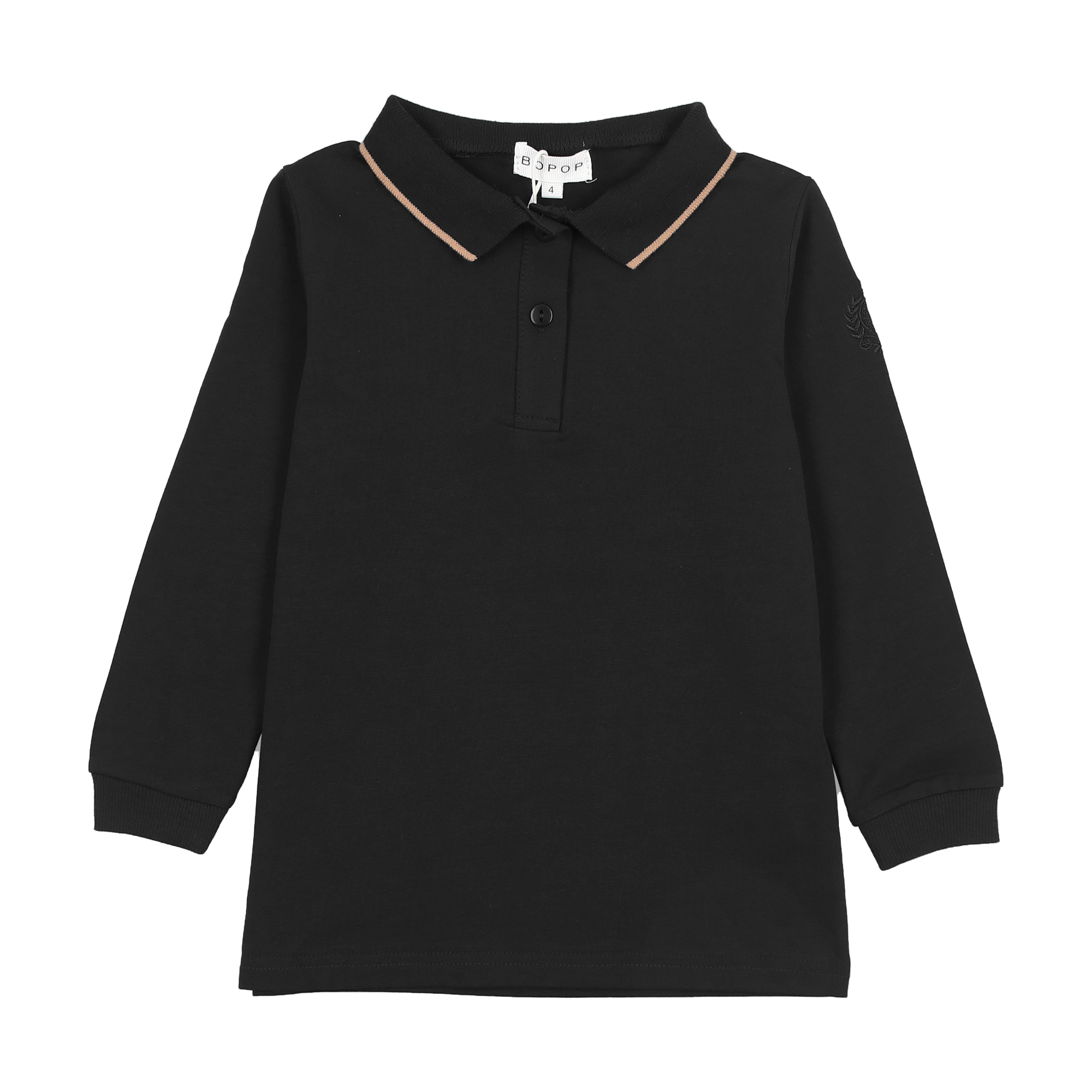 Bopop Tan trim black polo