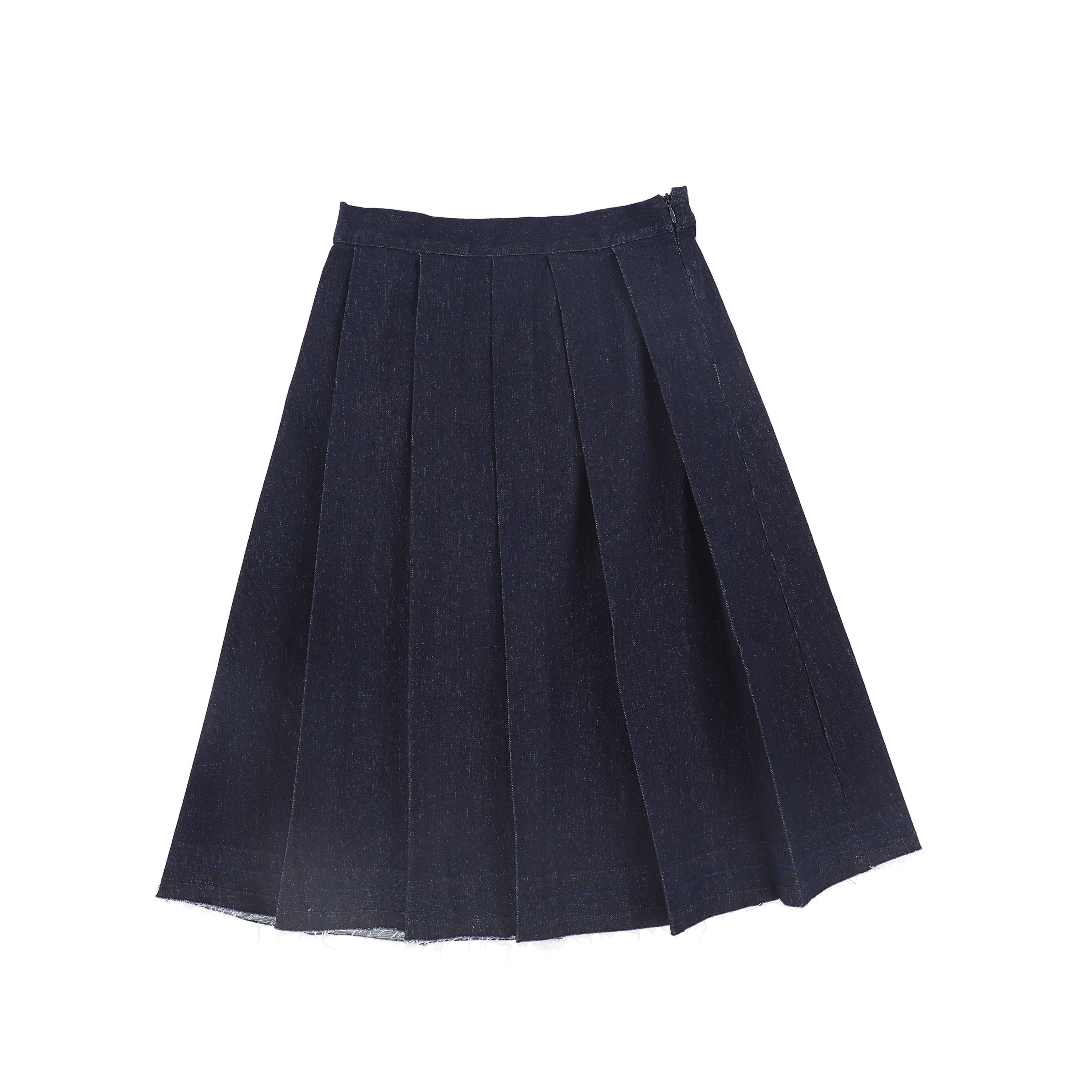 Bace Denim flair blue pleat skirt
