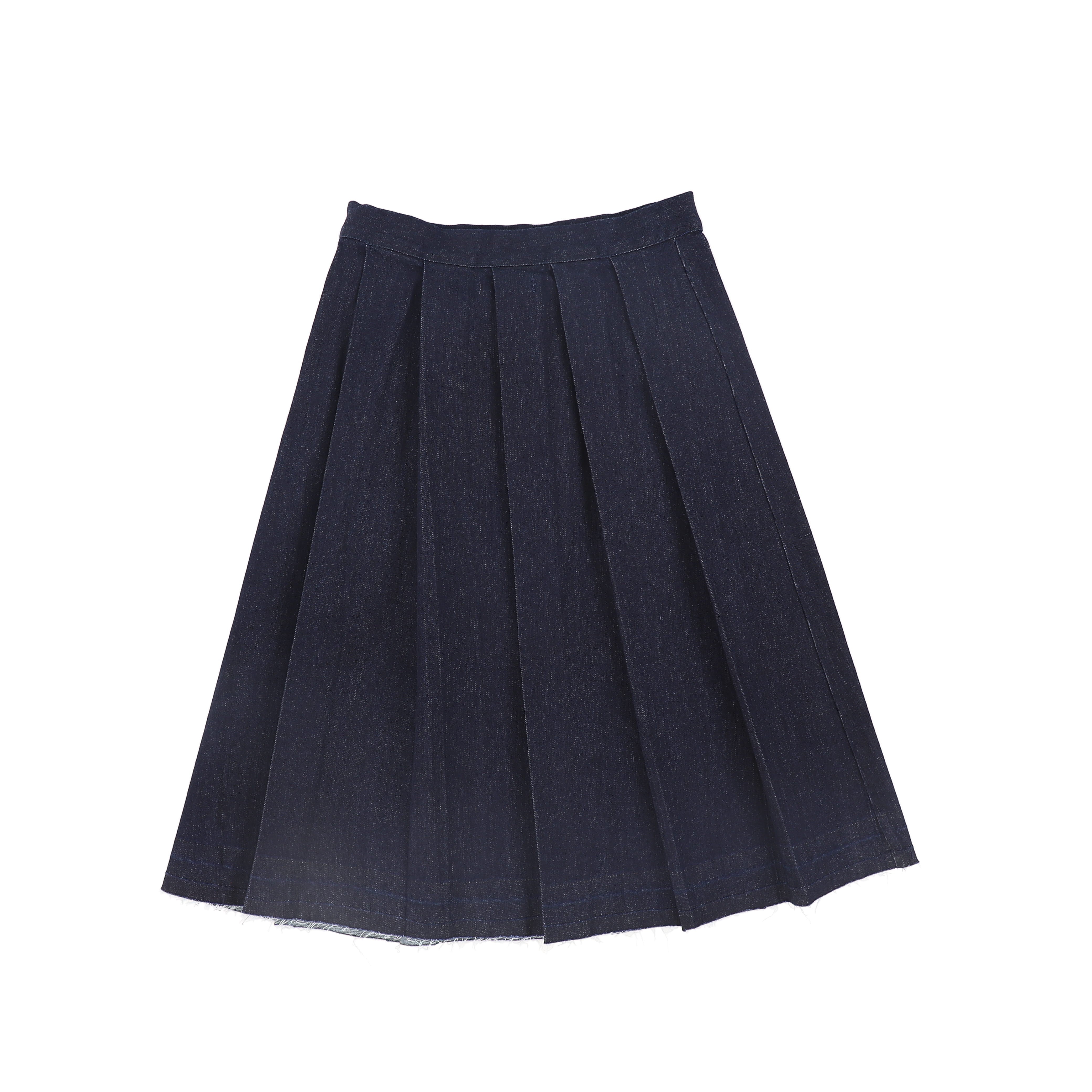 Bace Denim flair blue pleat skirt