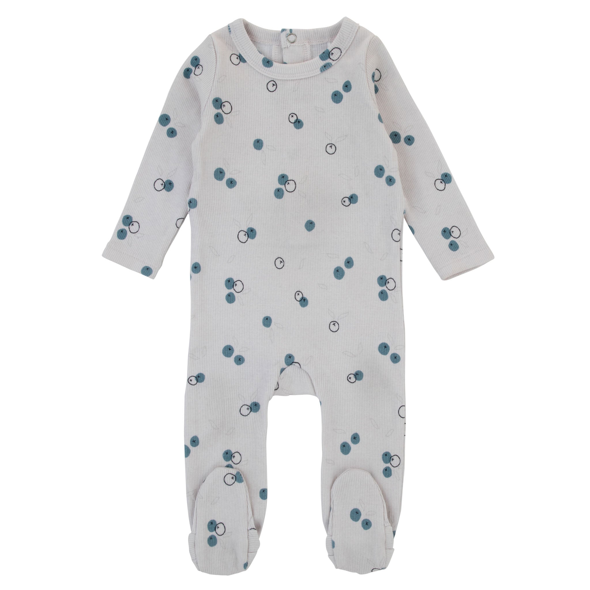 Blueberry print footie by Ra & Da