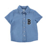 Letter patch denim shirt by Bamboo