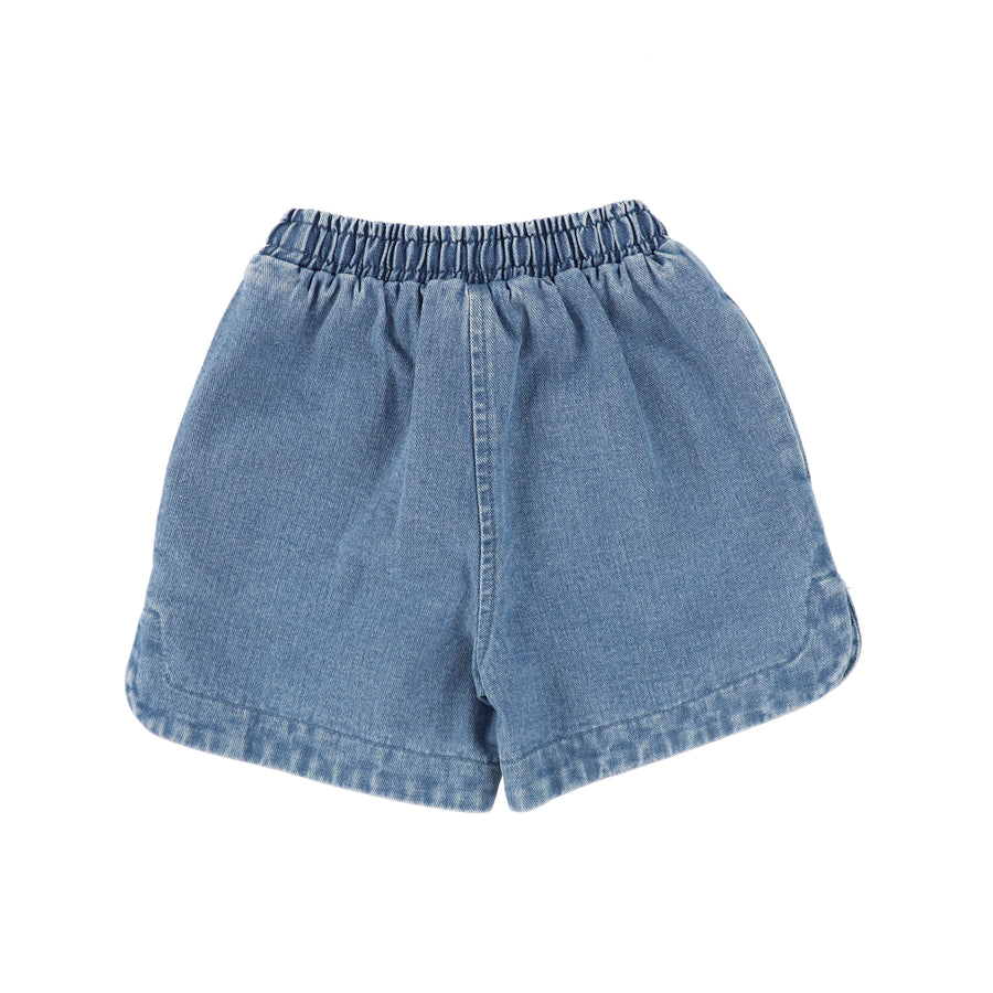 String tie denim shorts by Bamboo