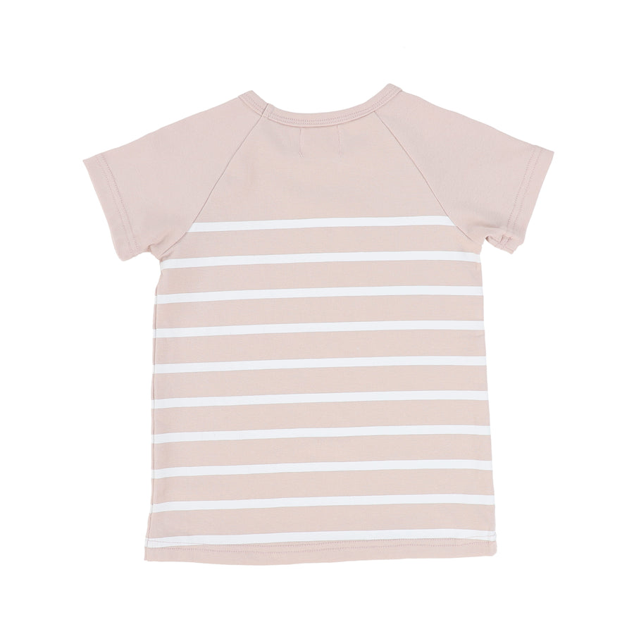 Striped ss pink tee by Bamboo
