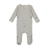 Cloud/navy ribbed star footie by Lilette