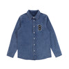 Letter patch denim blouse by Bamboo
