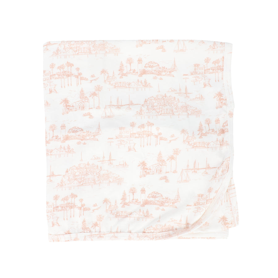 Toile pink blanket by Bebe Jolee