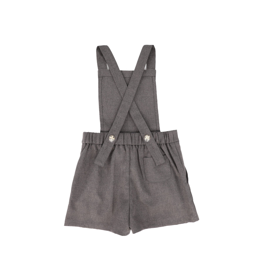 Wool pleated charcoal overall by Bace