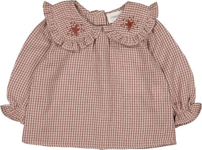 Twill brushed check blouse by Louis Louise