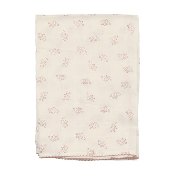 Branches white/pink muslin swaddle by Lilette