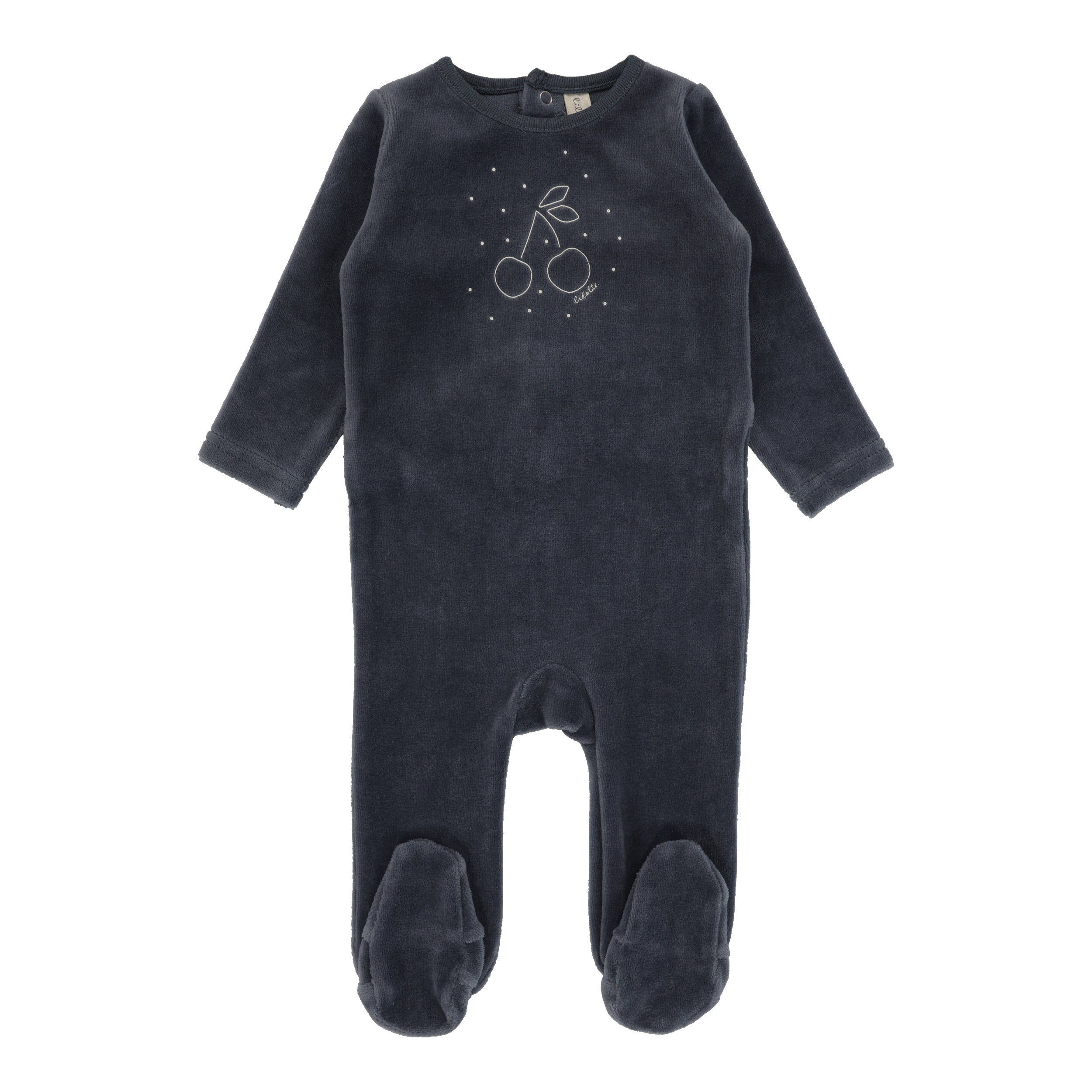 Lilette Cherry Graphic Footie & Beanie Set - Slate Lilette Cherry Graphic Footie & Beanie Set - Slate