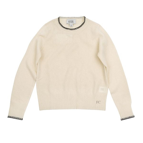 Stitched tofu crew sweater by Autumn Cashmere