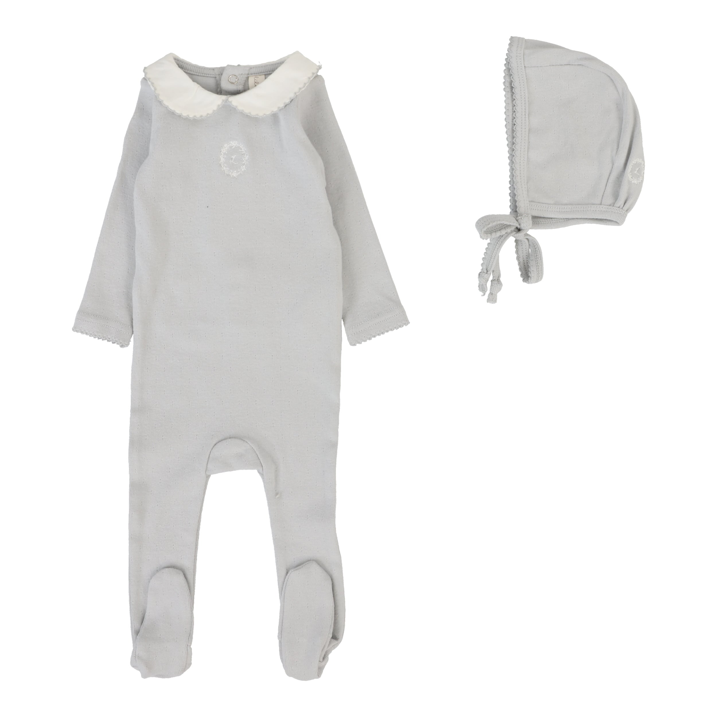 Lilette Emblem dusty blue footie set