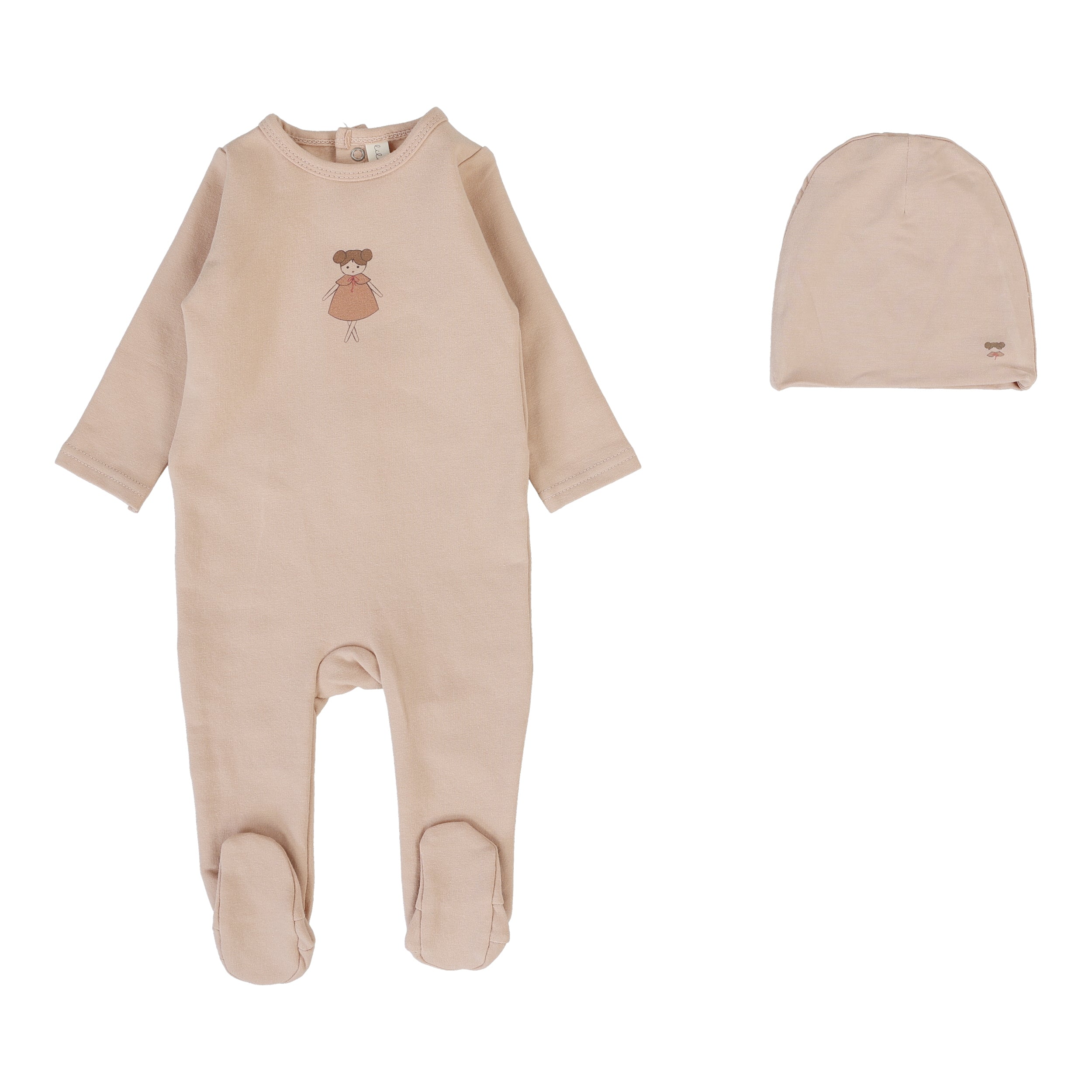 Lilette Graphic doll pink footie set
