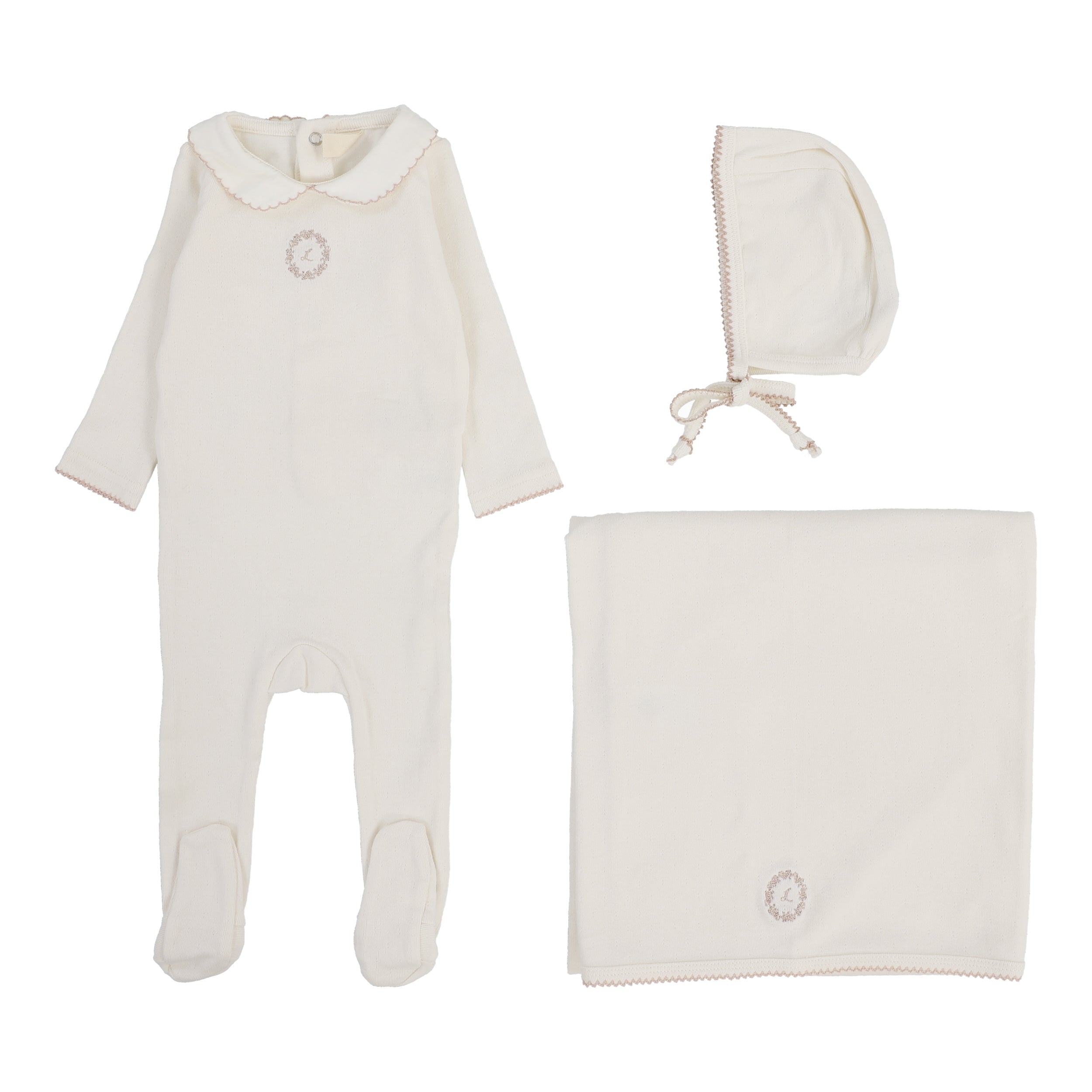Lilette Emblem cream/pink layette set