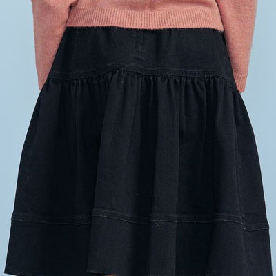Dark denim a-line skirt by Petite Pink
