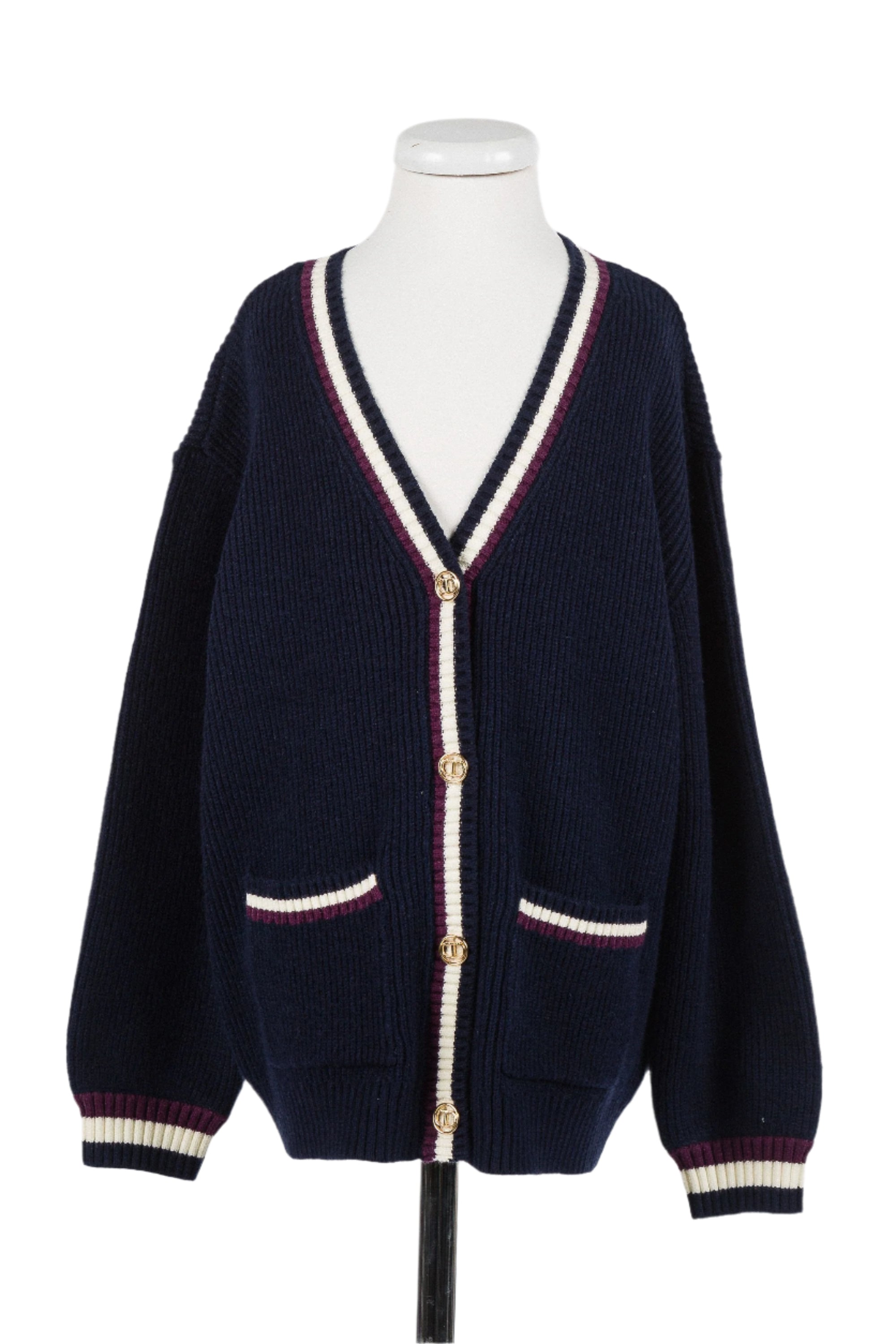 Twinset Classic blue knit cardigan