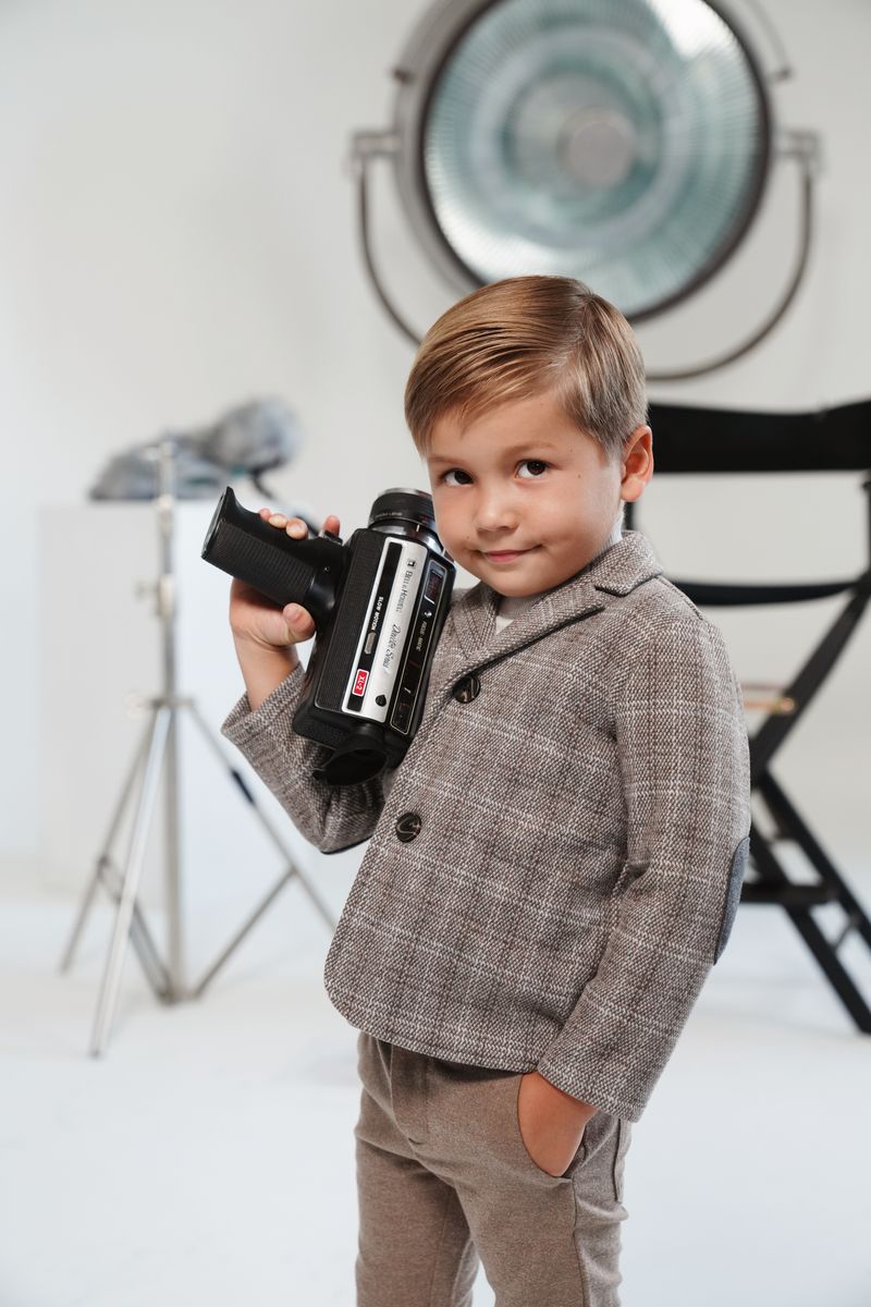 Motu Jace mocha plaid blazer