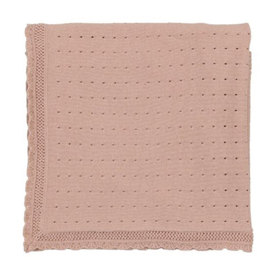 Dotted open knit pink blanket by Lilette