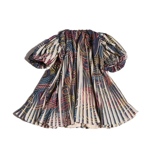Harriet Print Opal Mix Pleated Dress By Tia Cibani
