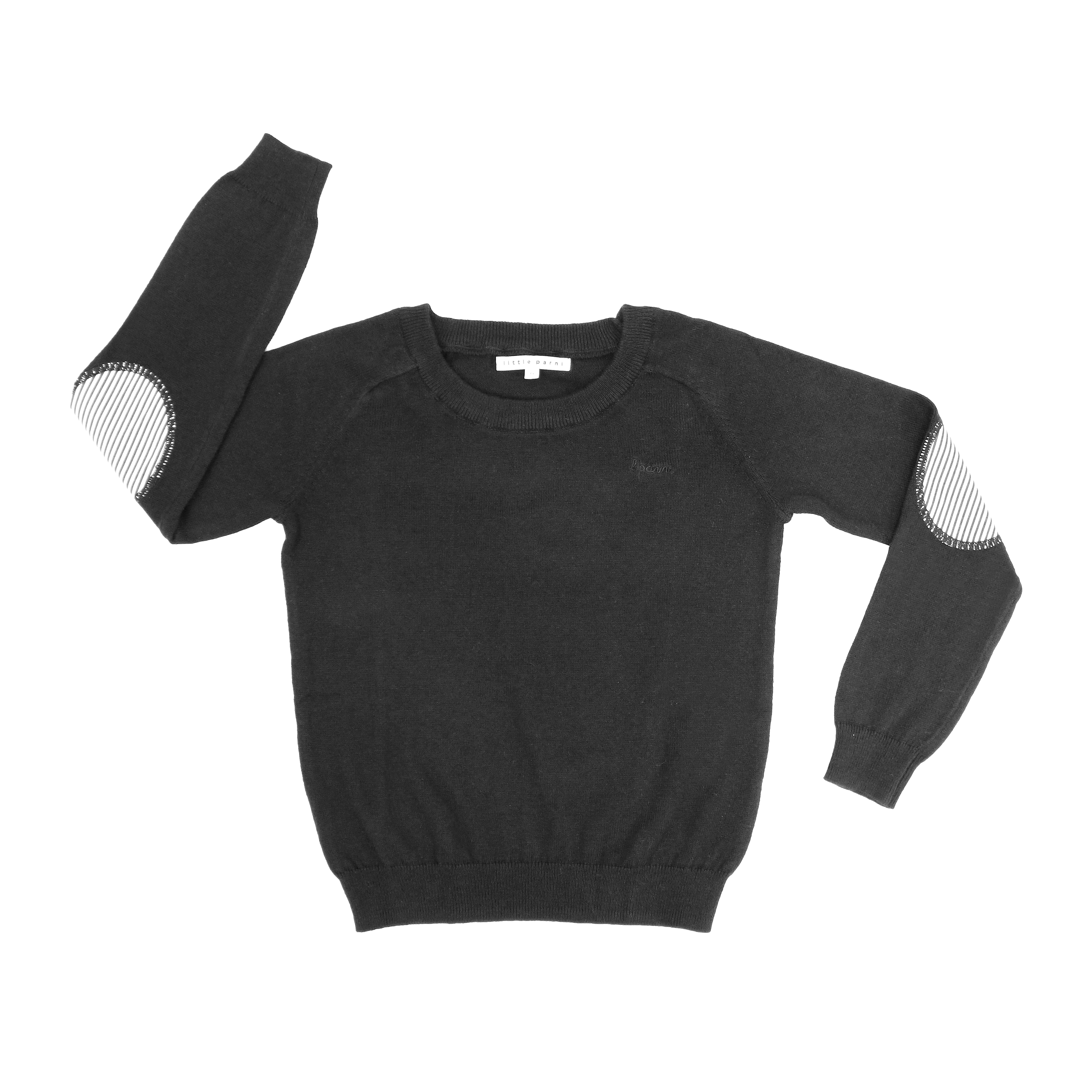 Elbow patch black sweater by Little Parni