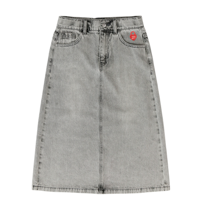 Grey denim long skirt by Little Parni