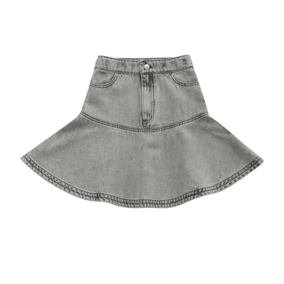 Grey denim short skirt by Little Parni