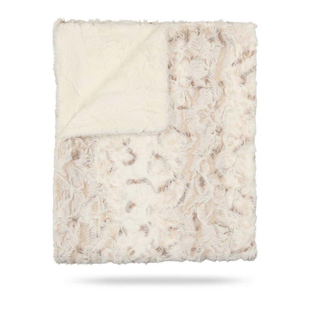 Peluche Blue Stone and Natural Lux Fur Blanket Peluche Blue Stone and Natural Lux Fur Blanket