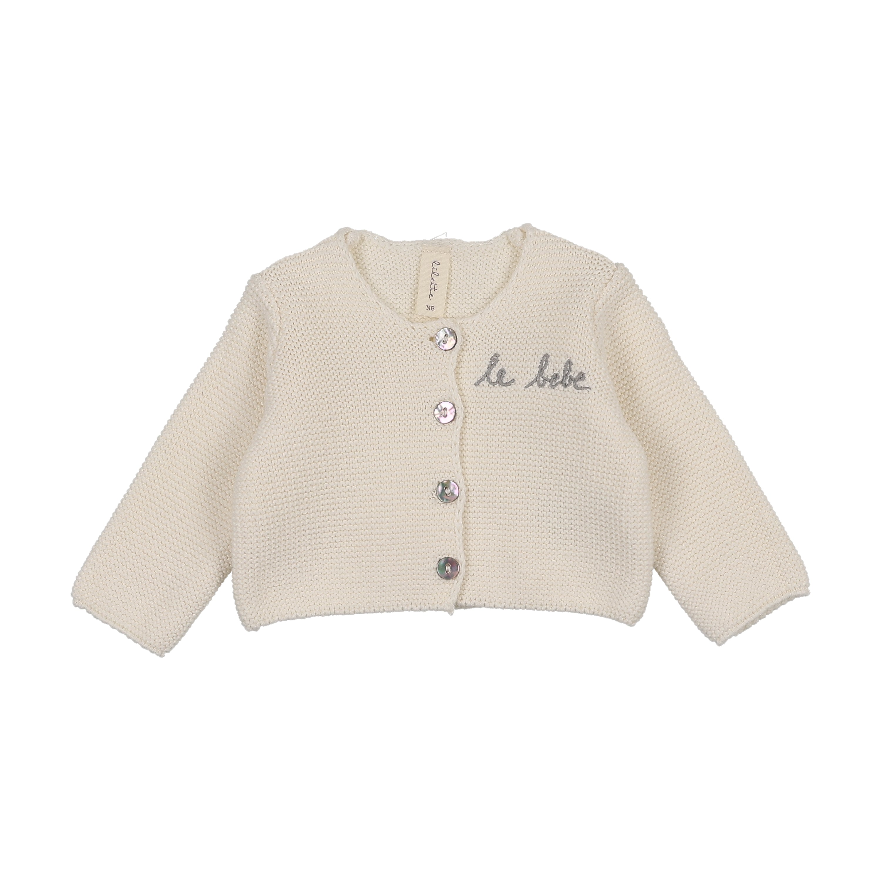 Lilette Le bebe knit cream/blue cardigan - Flying Colors