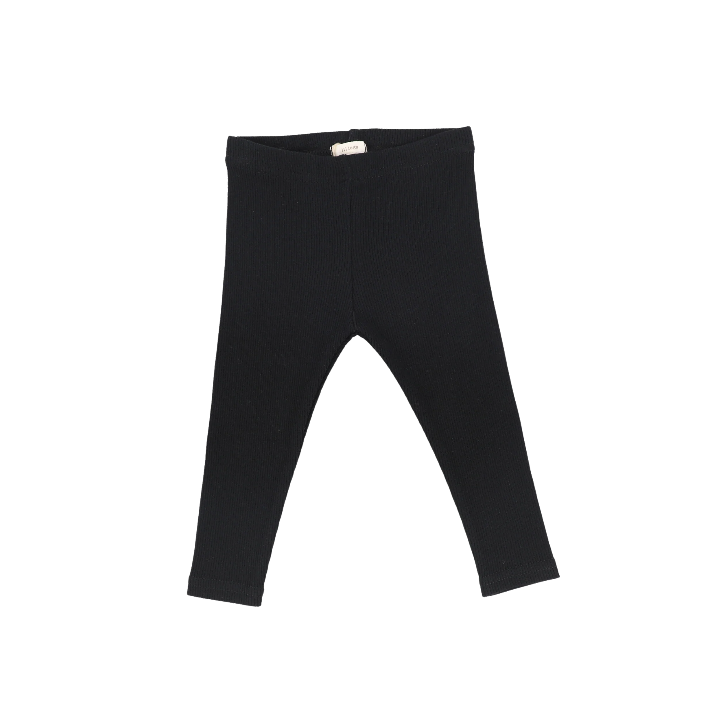 Lil Legs Ribbed black long leggings
