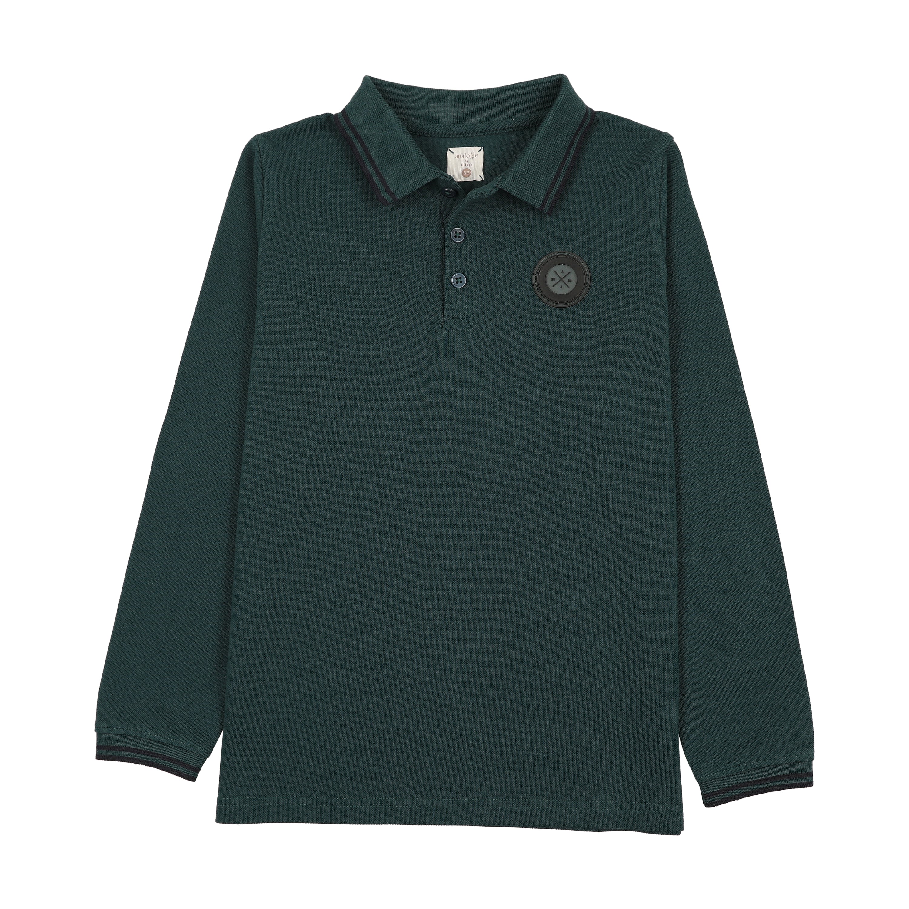 Lil Legs Double stripe teal polo