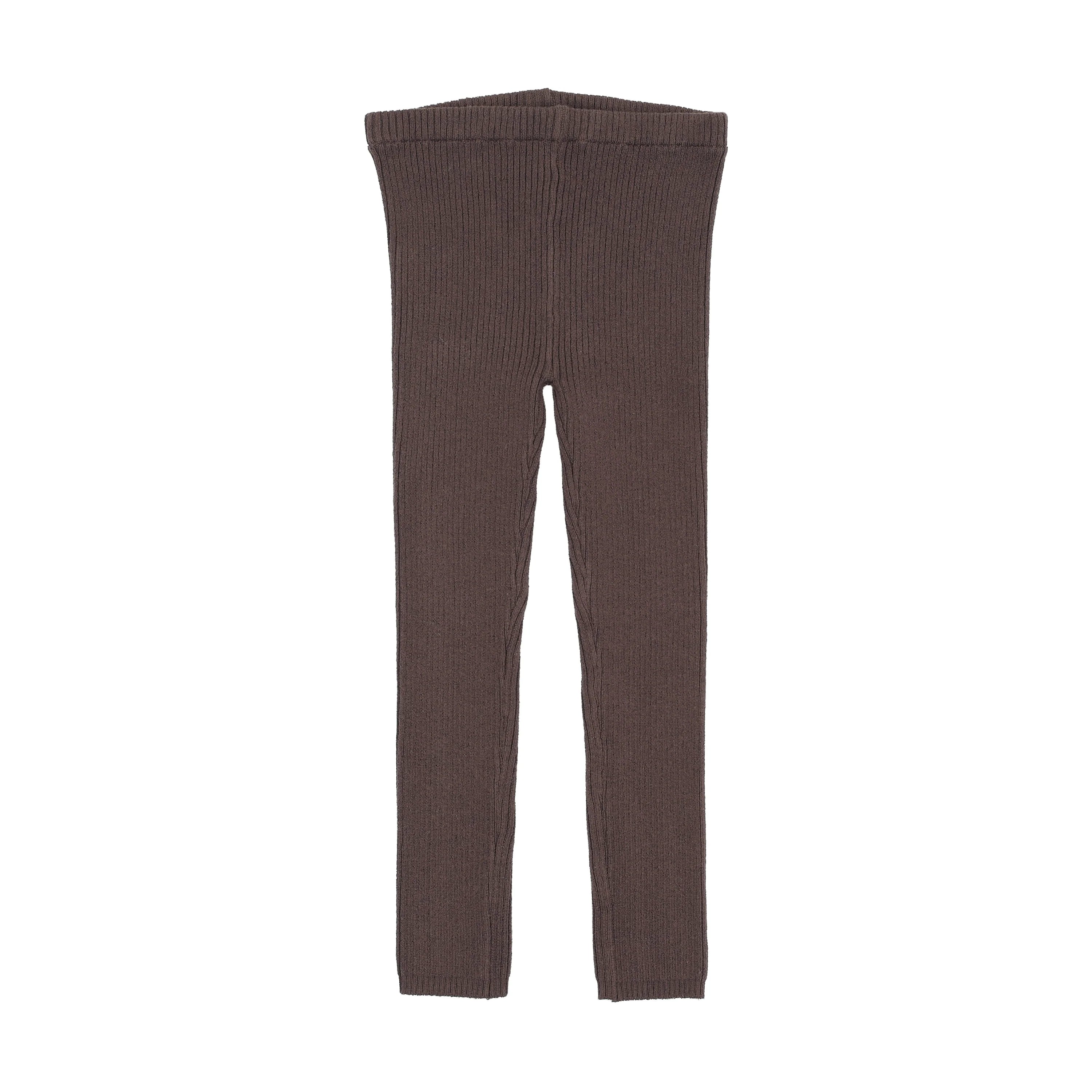 Lil Legs Long knit brown leggings