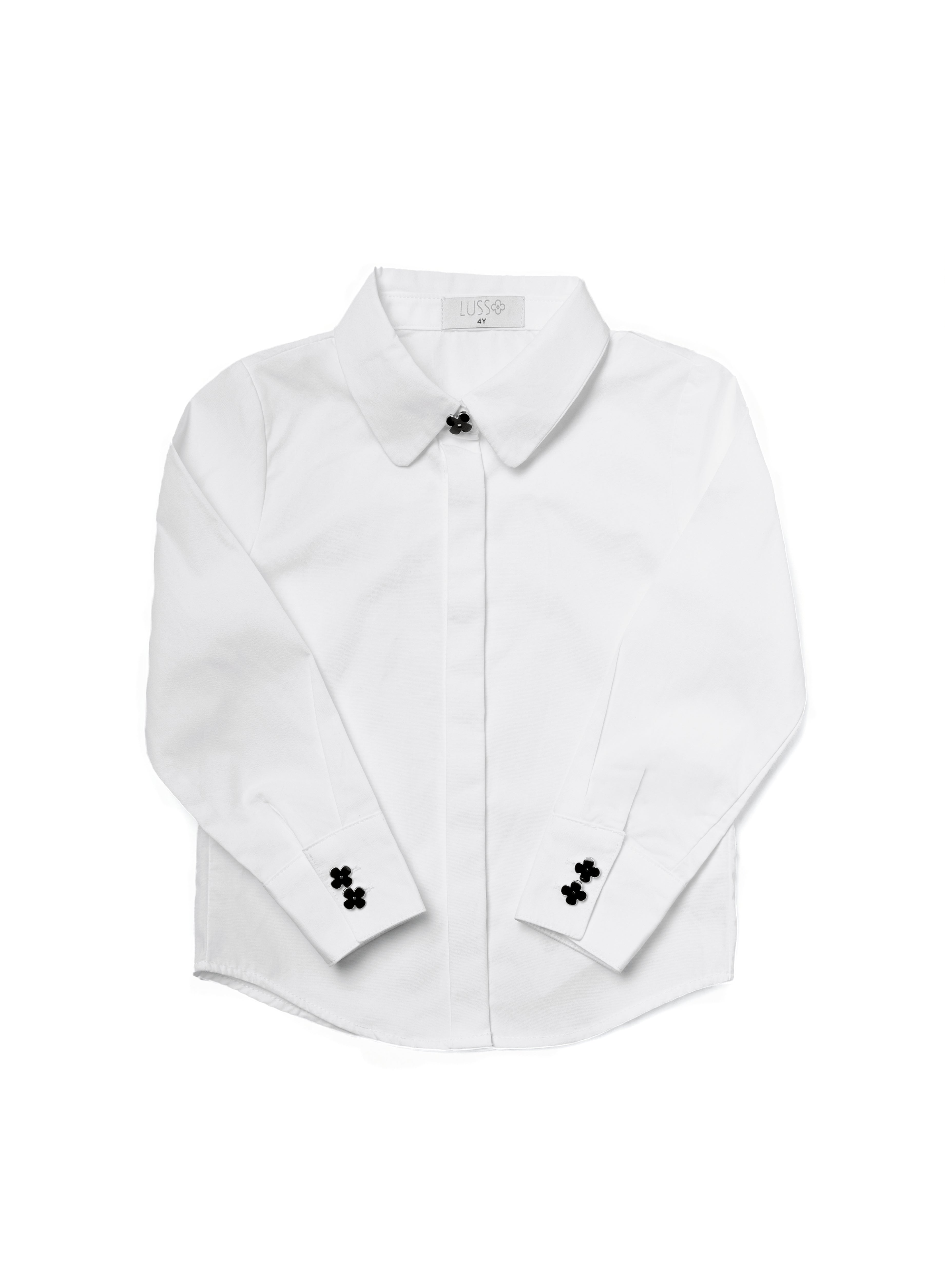 Lusso Branded button white shirt