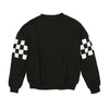 Checkered sleeve black sweatshirt by Luna Mae