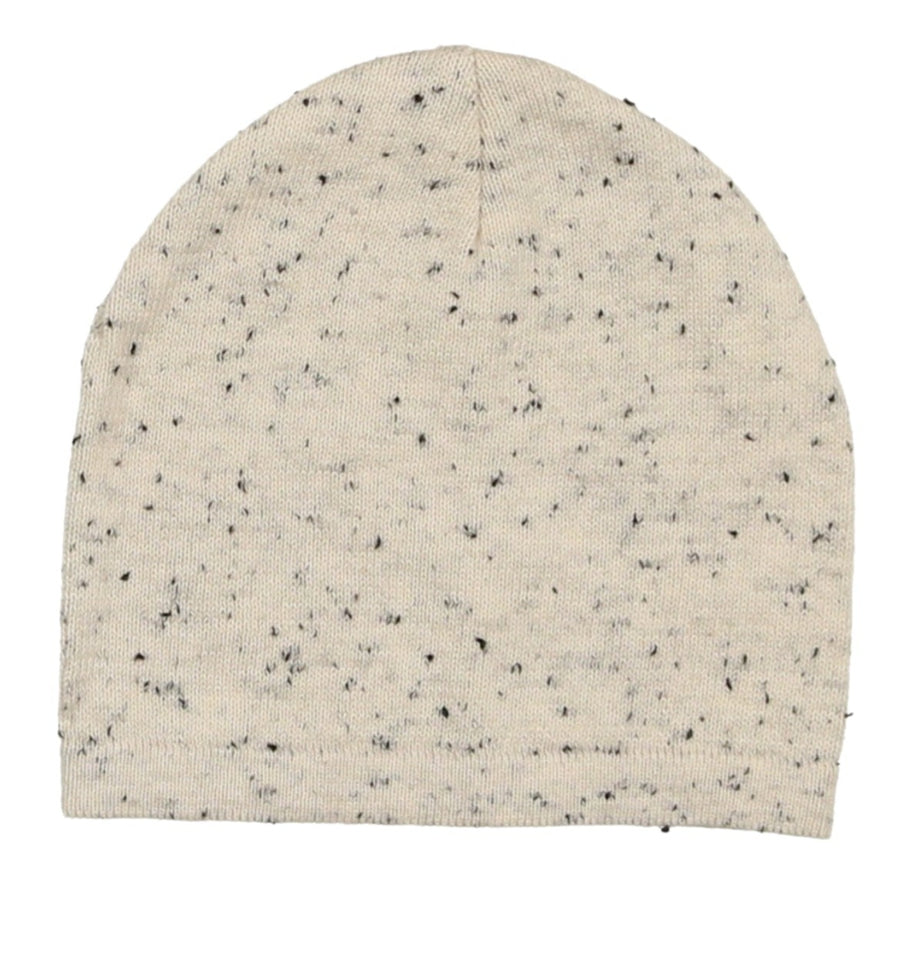 Flecked collar ivory footie + beanie by Noovel