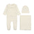 Little & loved winter white 3 pc set by Mema Knits