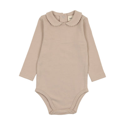 Taupe onesie by Mema Knits