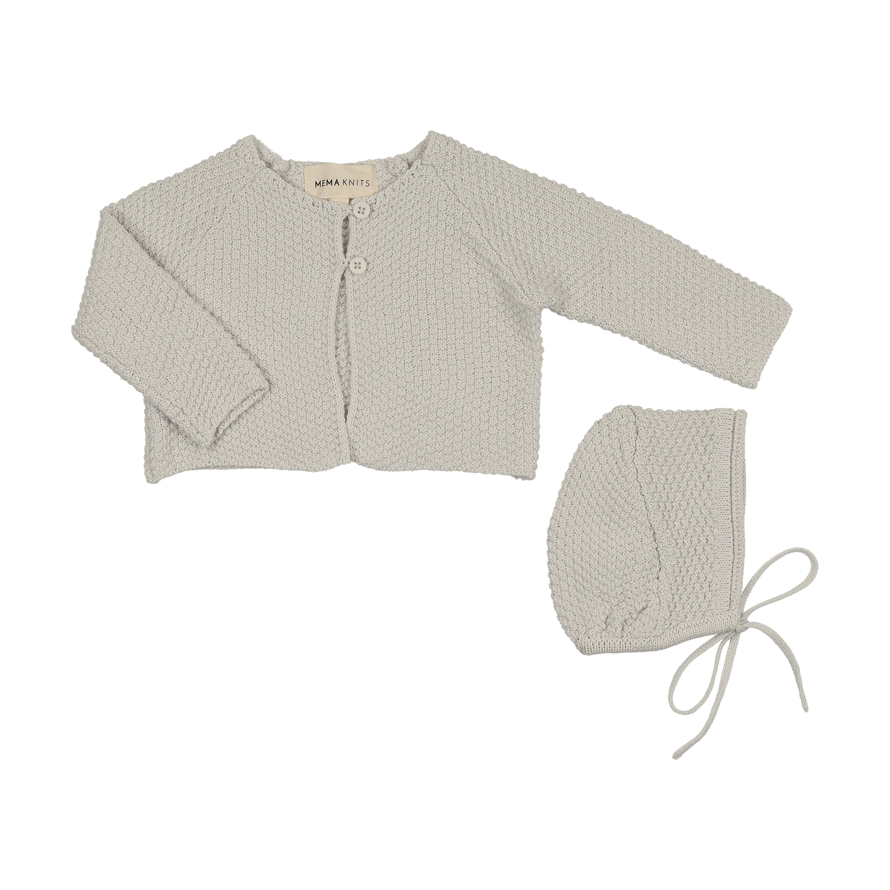 Mema Knits Waffle knit blue cardigan set - Flying Colors