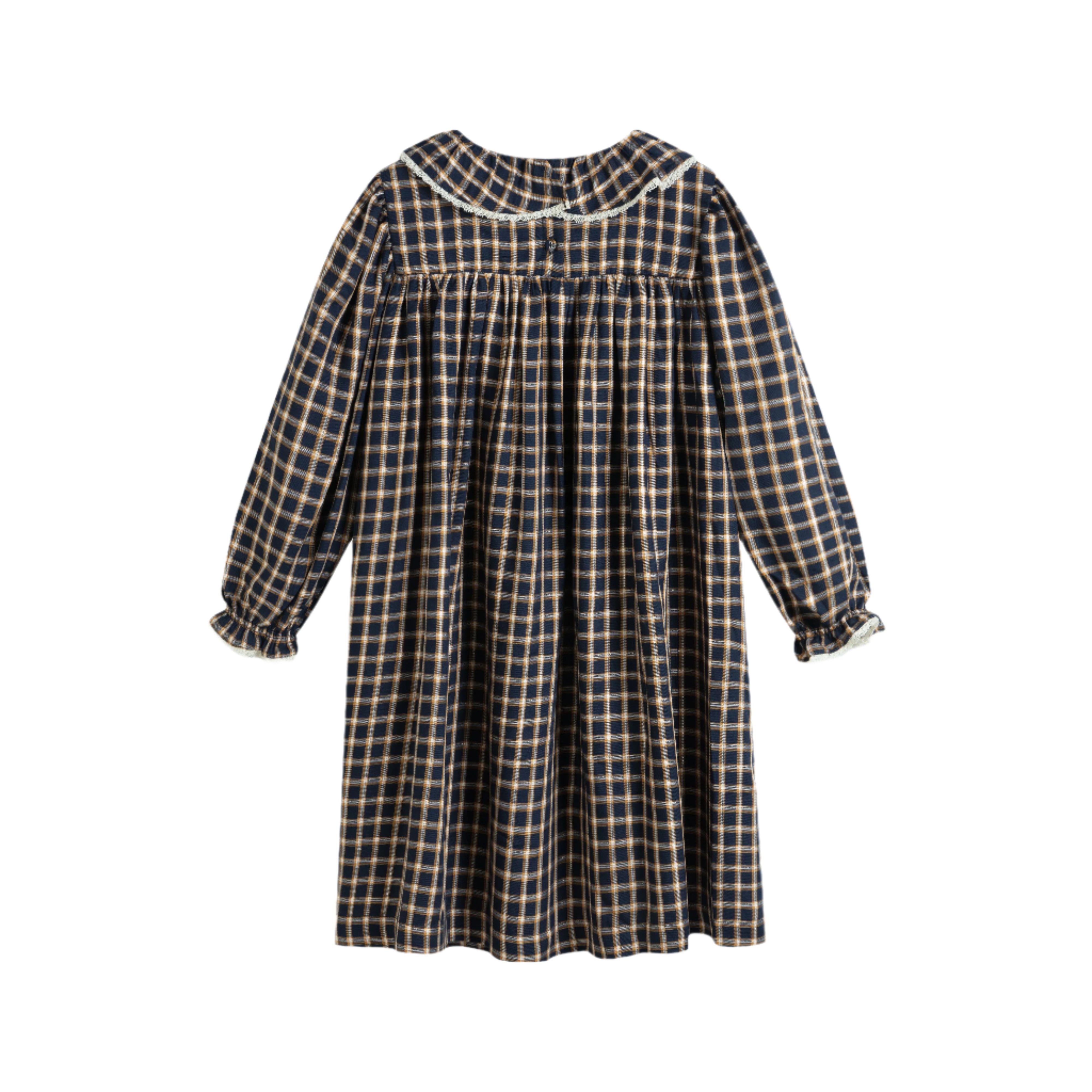 C'era Una Volta Sophie blue check lurex dress