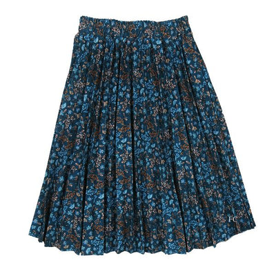 Floral Blue Pleated Skirt by Alitsa