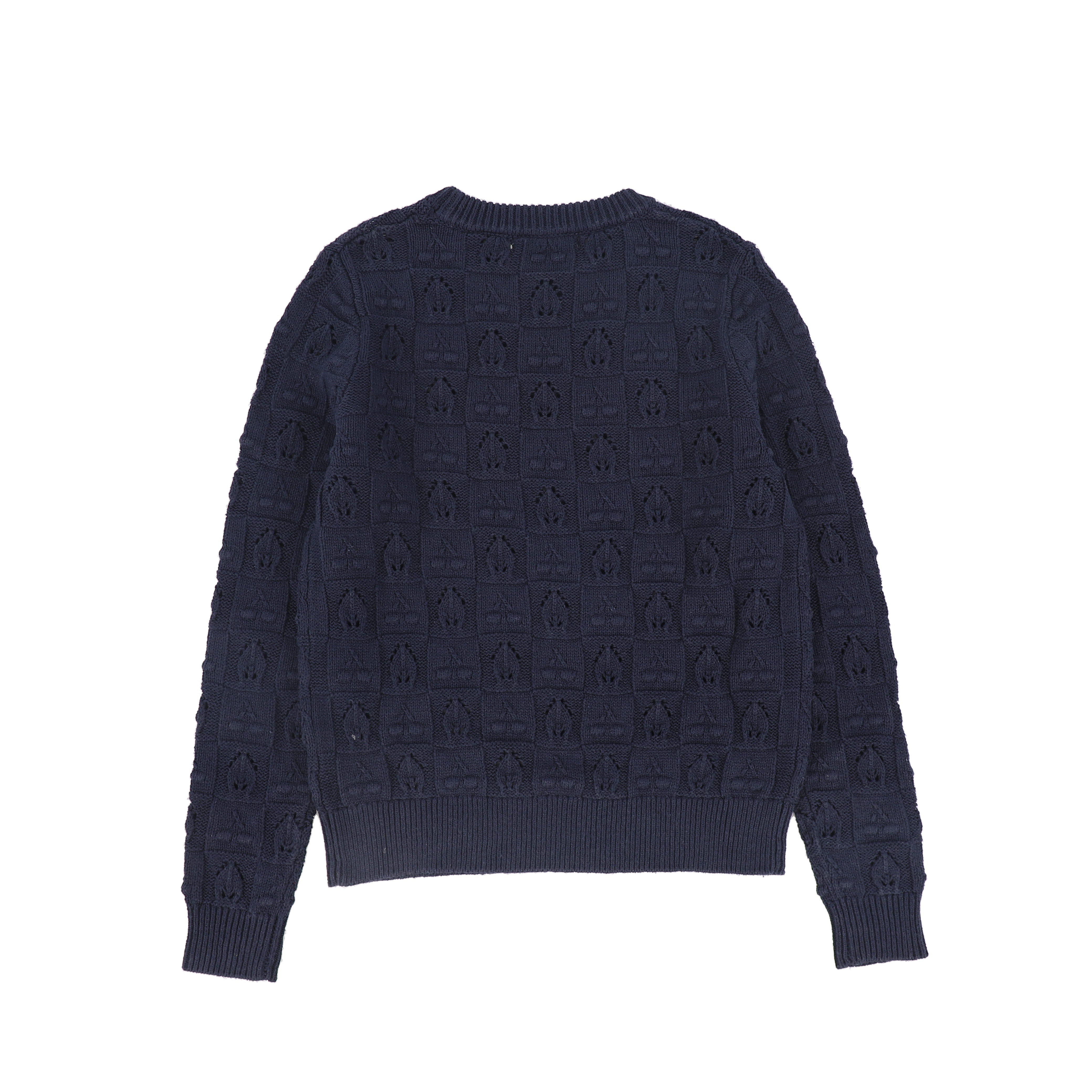 Bace Checked navy bubble sweater